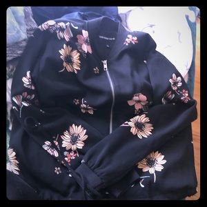 Bomber jacket with drawstring detail